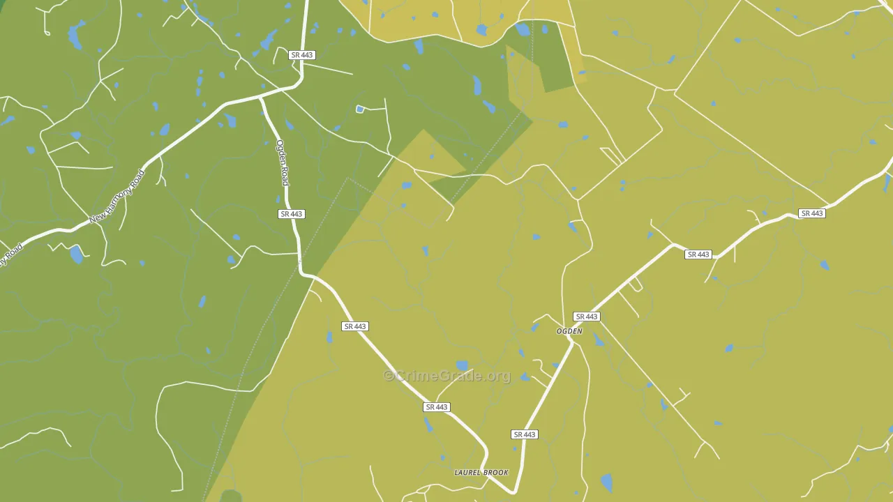 Ogden, TN Map of Theft Rates