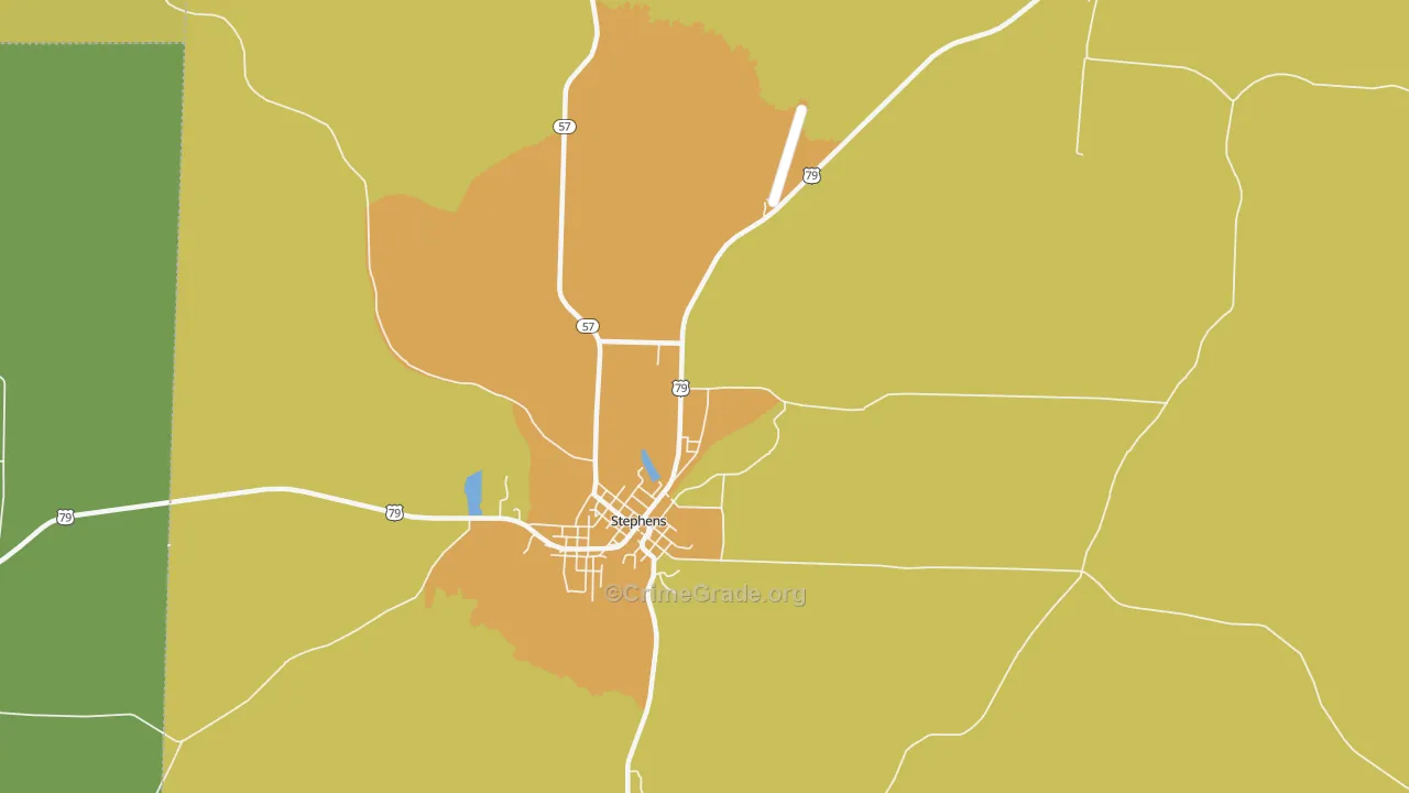 Ogemaw, AR Map of Theft Rates