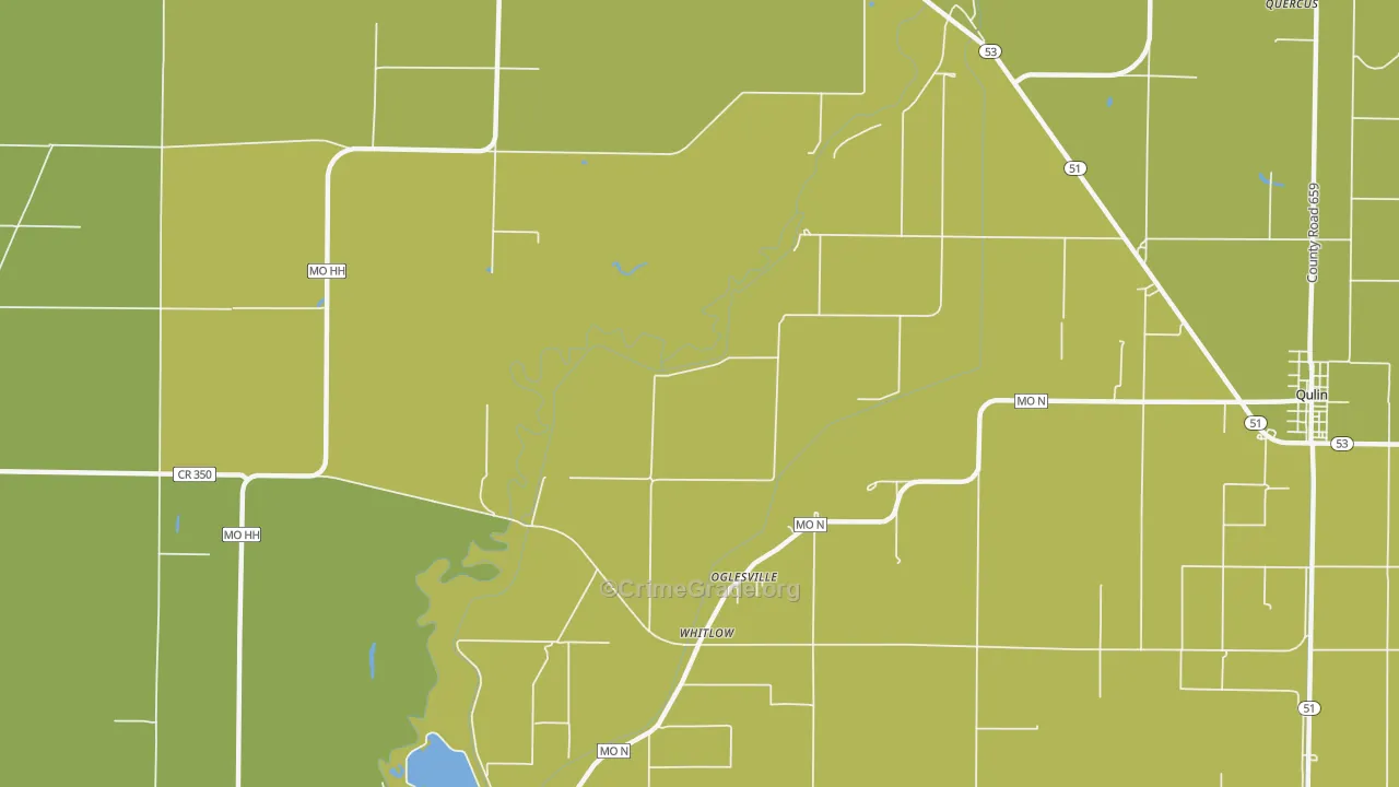Oglesville, MO Map of Theft Rates