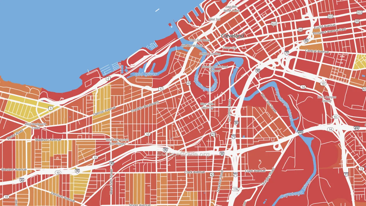 Ohio City-West Side, Cleveland, OH Map of Theft Rates