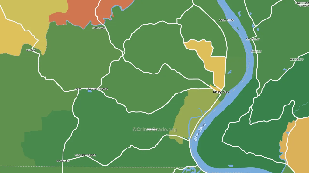 Ohio County, IN Map of Theft Rates