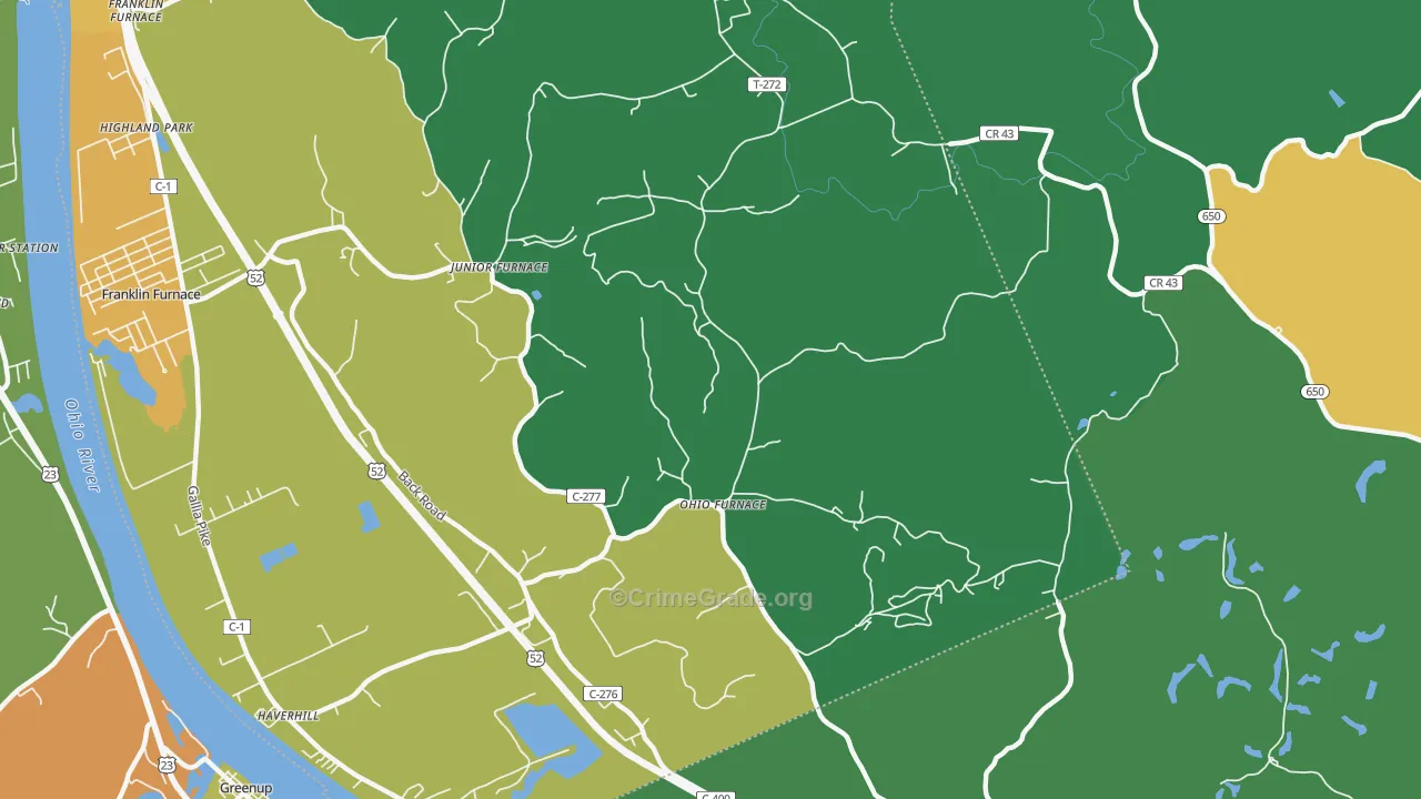 Ohio Furnace, OH Map of Theft Rates