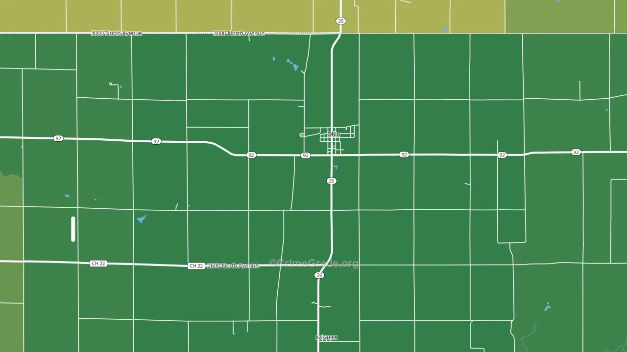 Ohio, IL Map of Theft Rates