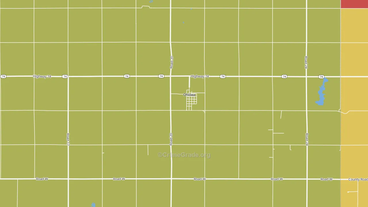 Ohiowa, NE Map of Theft Rates