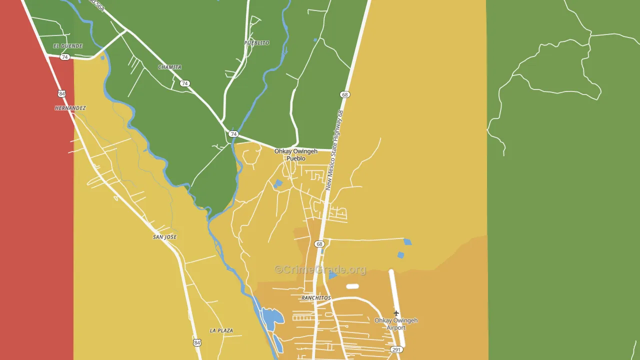 Ohkay Owingeh, NM Map of Theft Rates