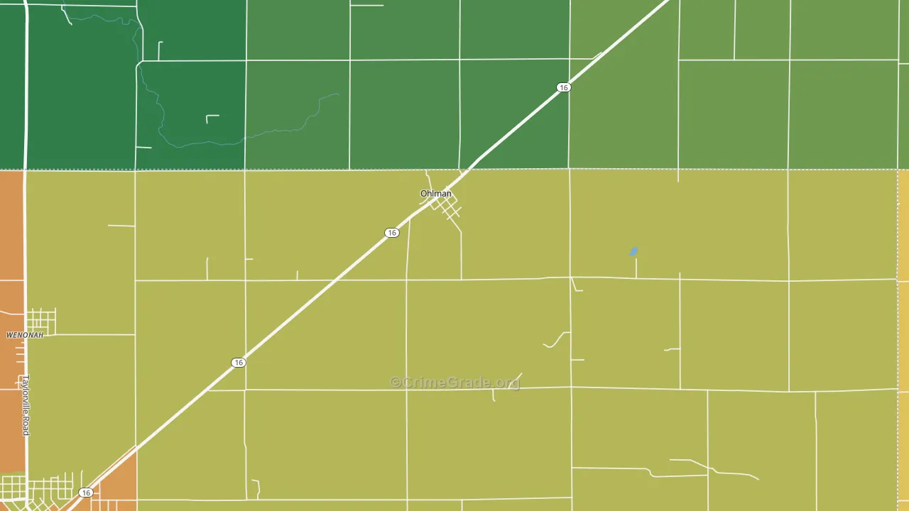 Ohlman, IL Map of Theft Rates