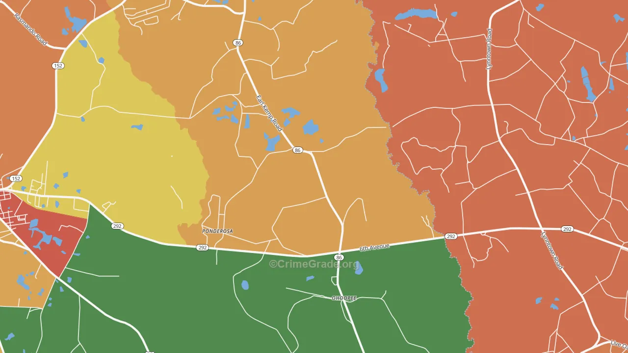 Ohoopee, GA Map of Theft Rates