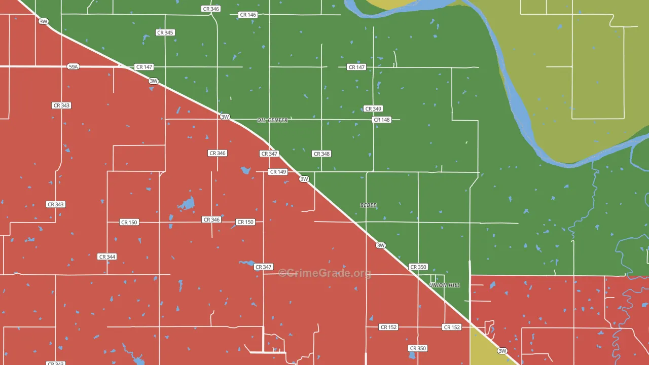 Oil Center, OK Map of Theft Rates