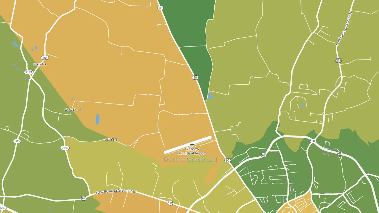 Oil City, KY Map of Theft Rates