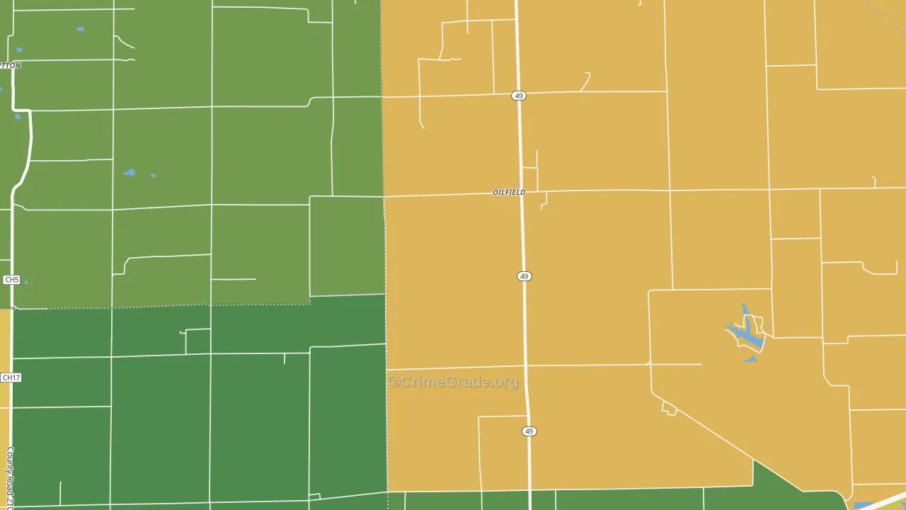 Oilfield, IL Map of Theft Rates