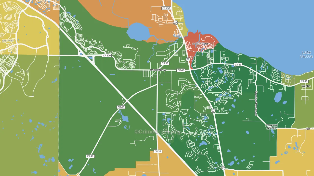Okahumpka, FL Map of Theft Rates