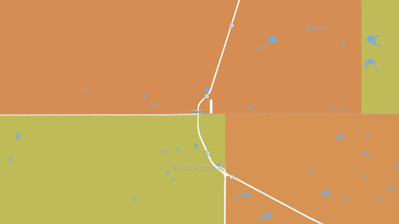 Okarche, OK Map of Theft Rates