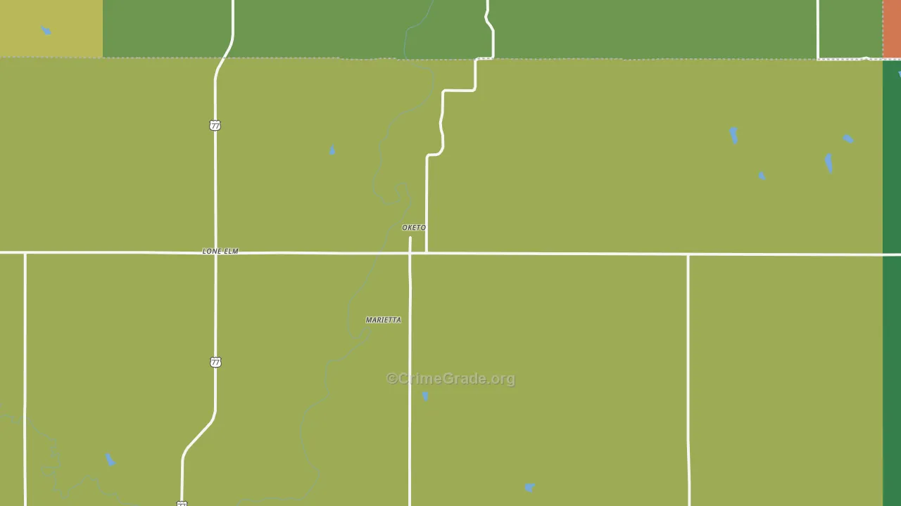 Oketo, KS Map of Theft Rates