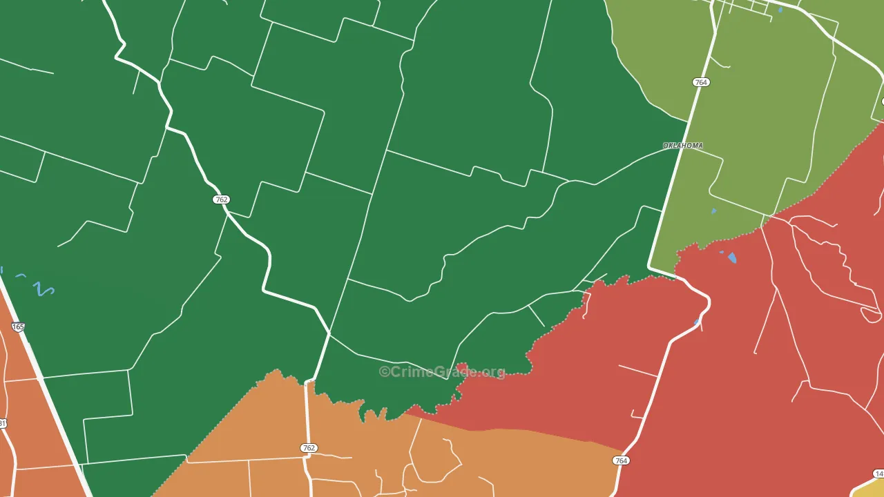 Oklahoma, KY Map of Theft Rates