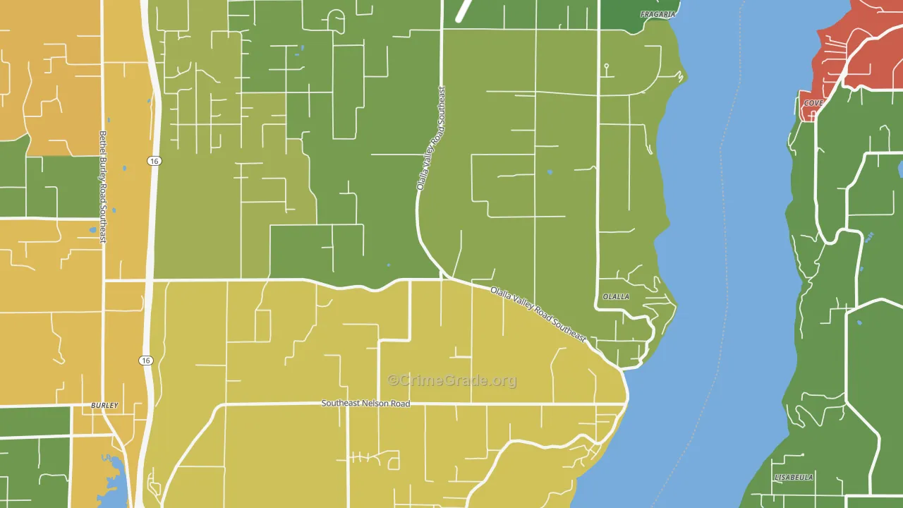 Olalla, WA Map of Theft Rates