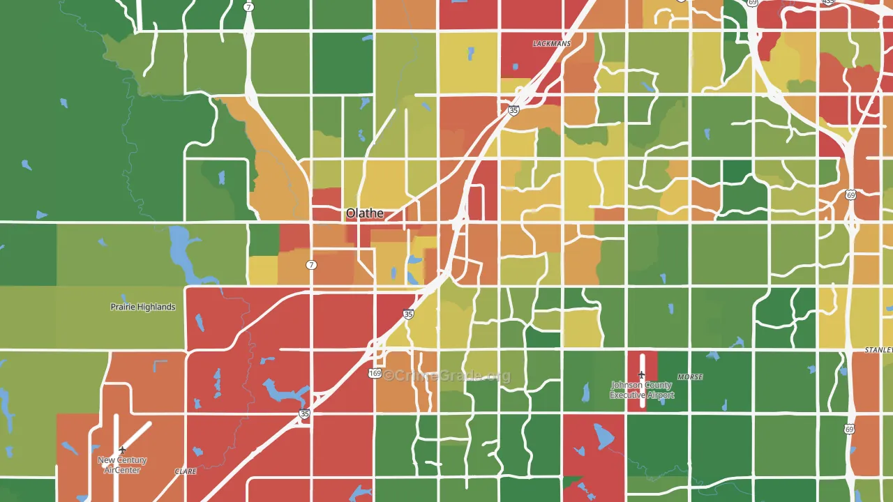 Olathe, KS Map of Theft Rates