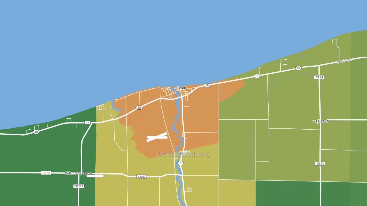 Olcott, NY Map of Theft Rates