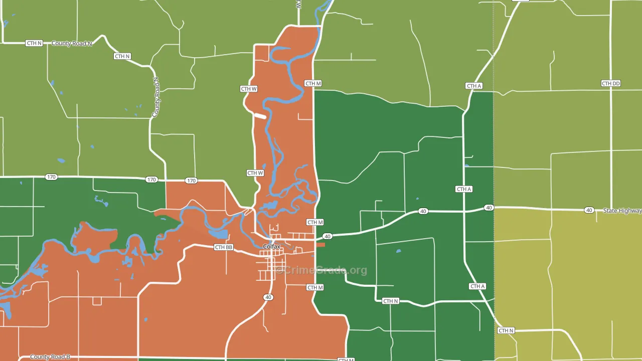 Old Albertville, WI Map of Theft Rates