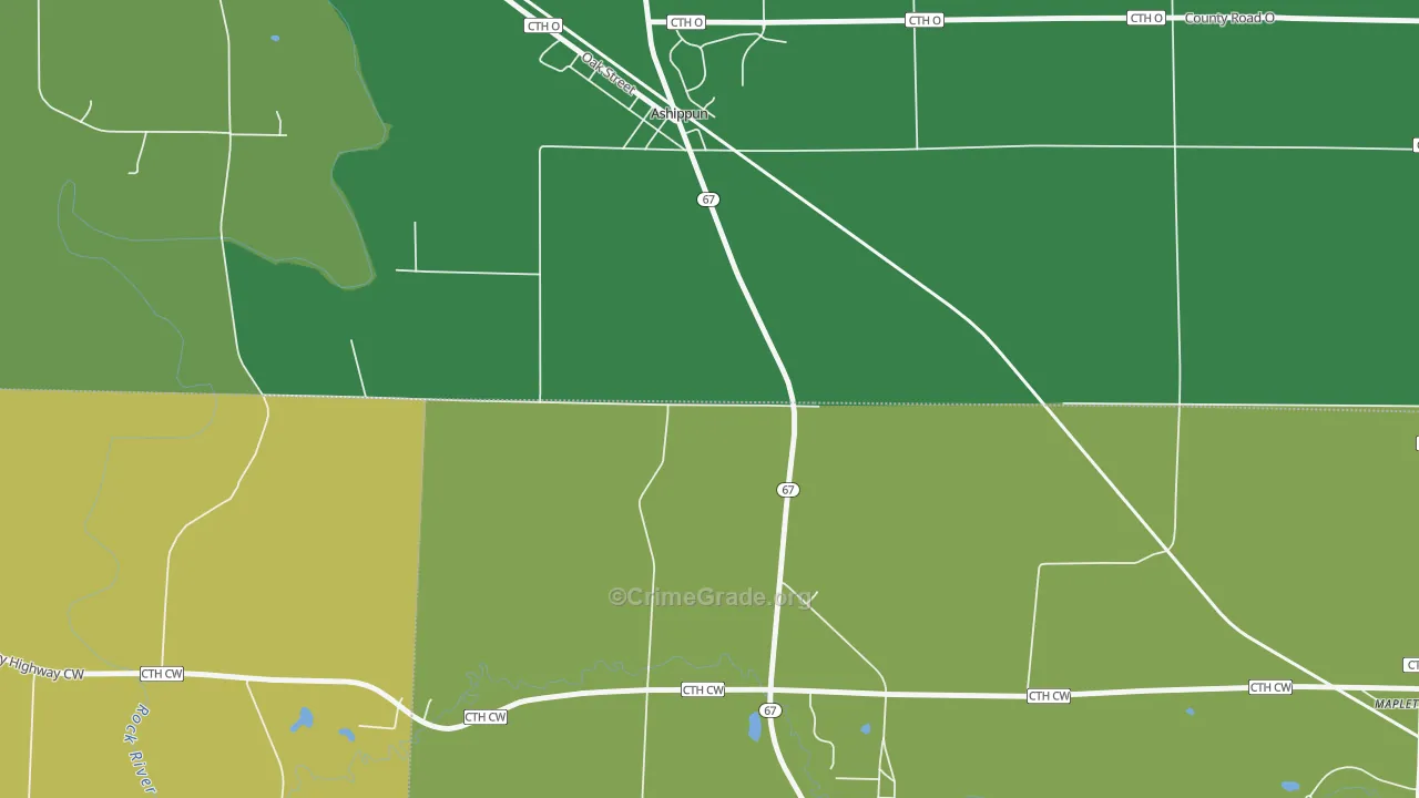 Old Ashippun, WI Map of Theft Rates