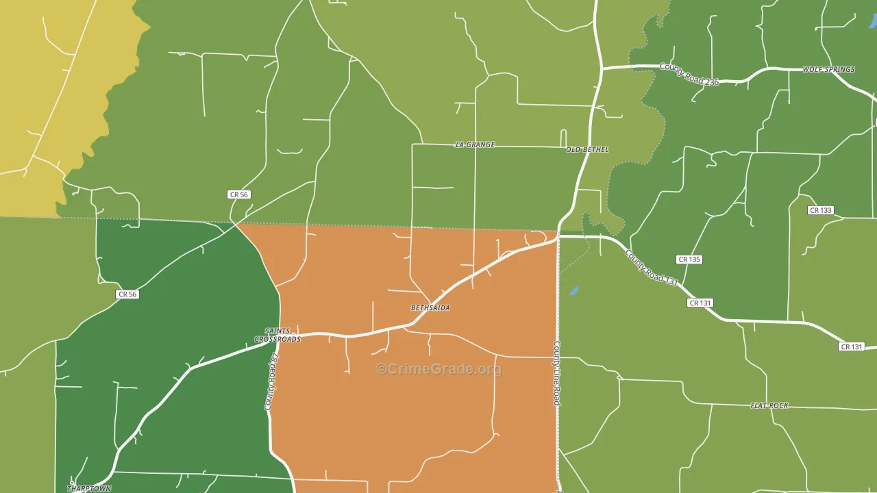 Old Bethel, AL Map of Theft Rates