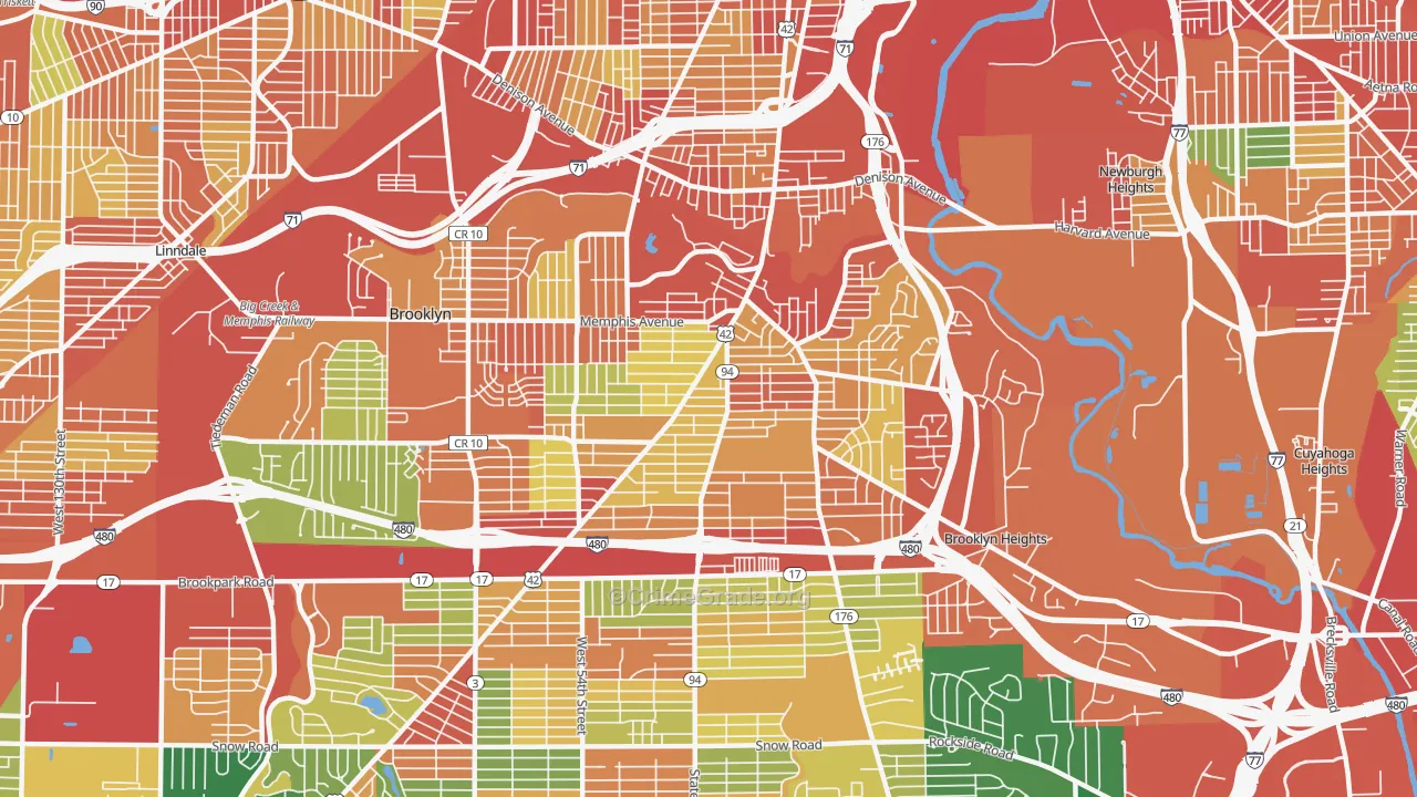 Old Brooklyn, Cleveland, OH Map of Theft Rates