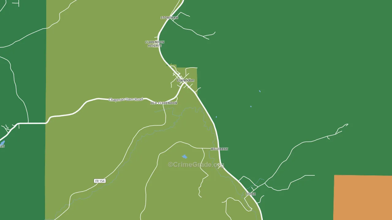 Old Clarendon, PA Map of Theft Rates