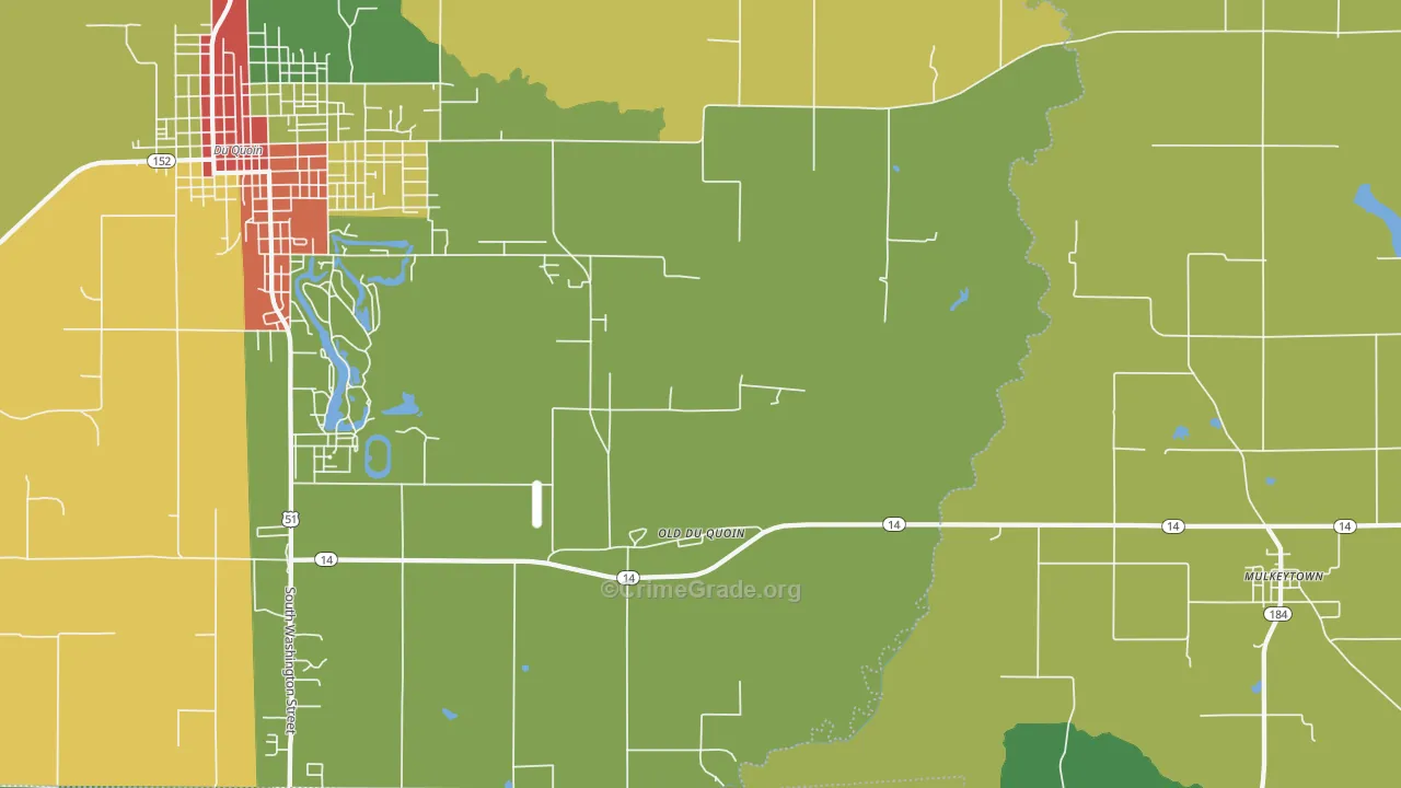 Old Du Quoin, IL Map of Theft Rates