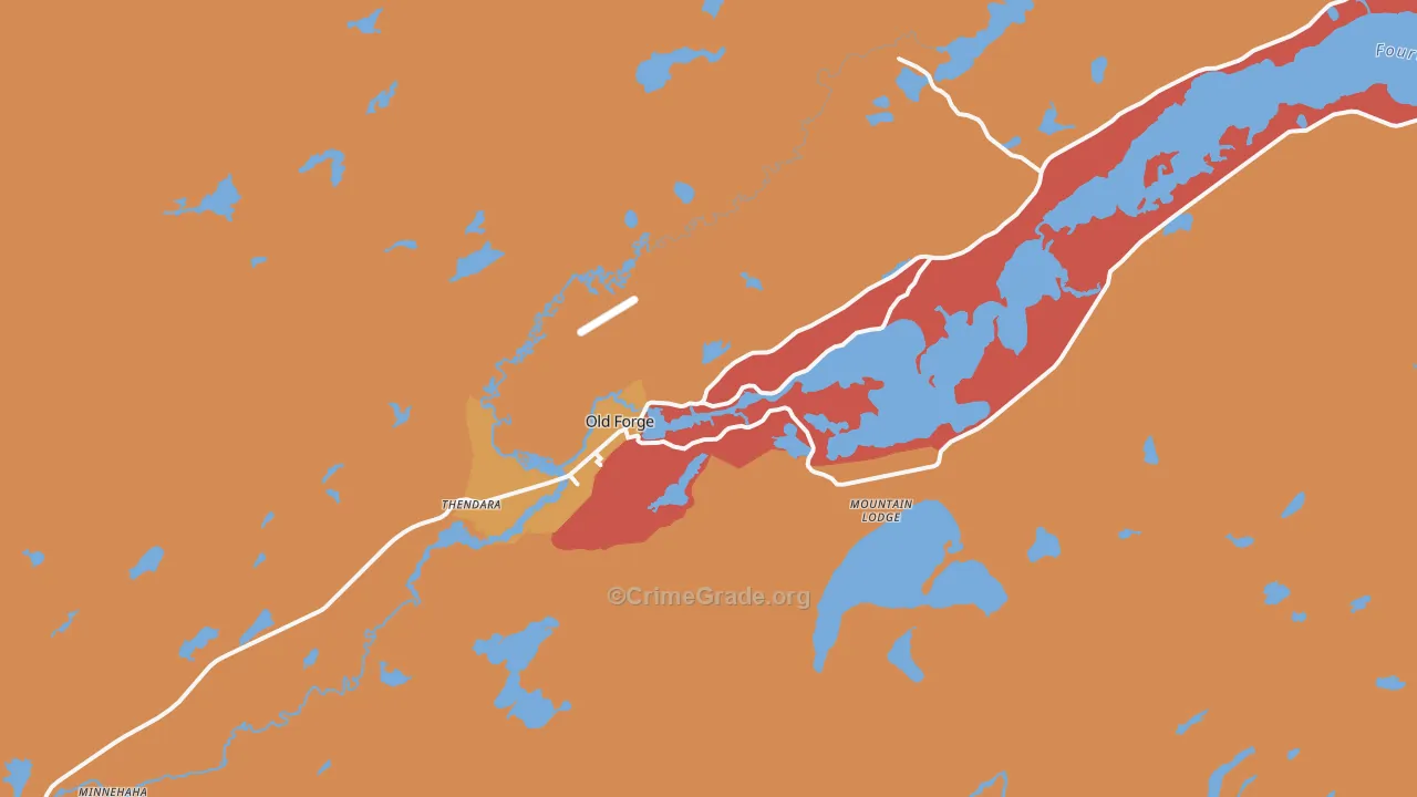 Old Forge, NY Map of Theft Rates