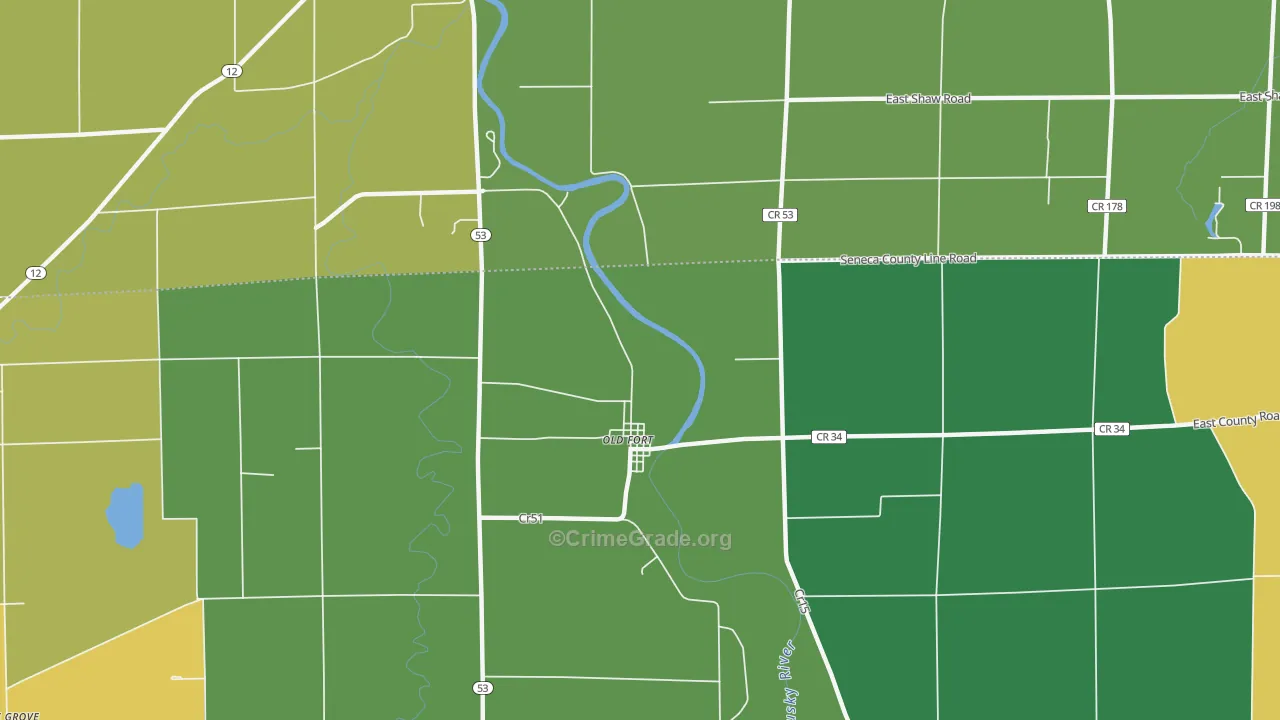 Old Fort, OH Map of Theft Rates
