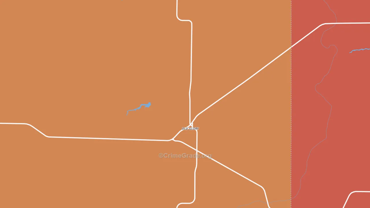 Old Glory, TX Map of Theft Rates