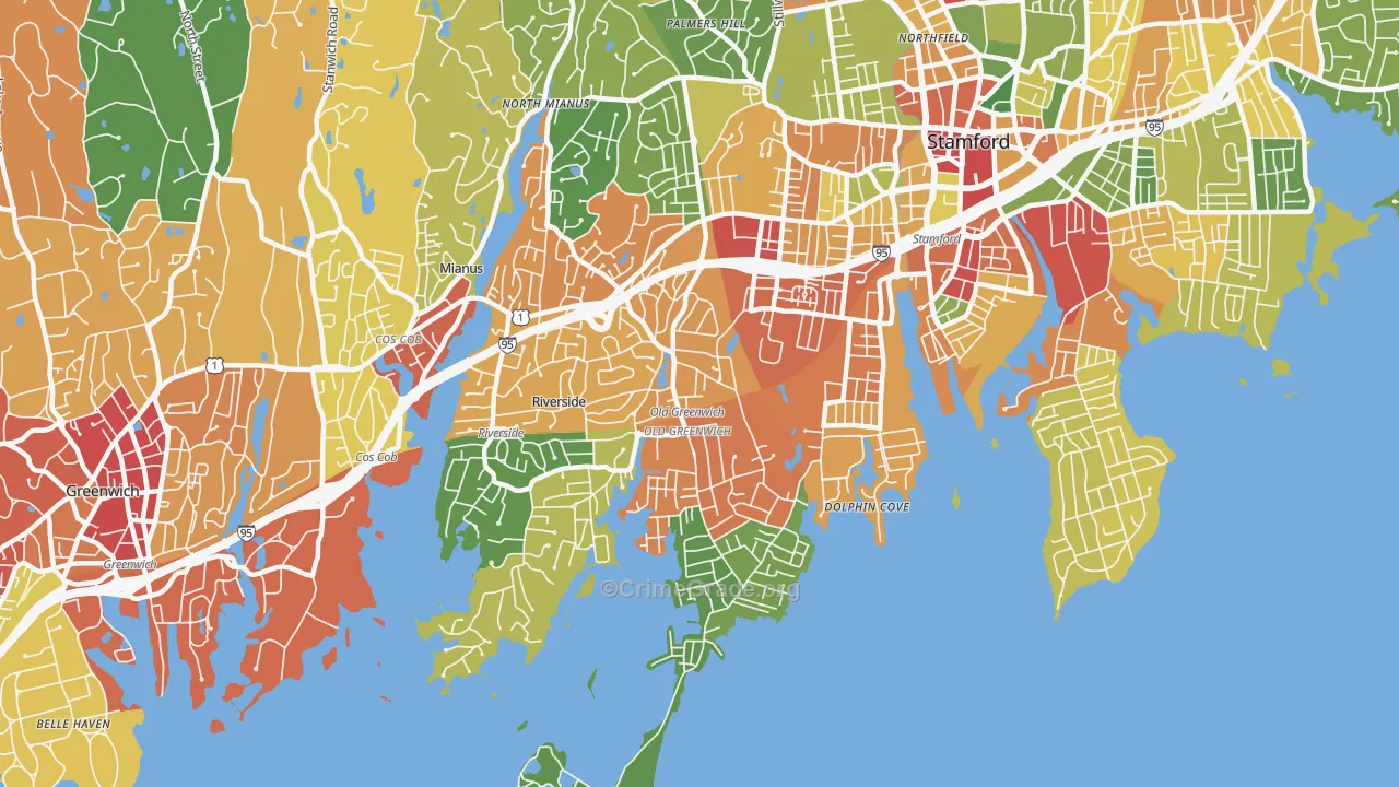 Old Greenwich, CT Map of Theft Rates