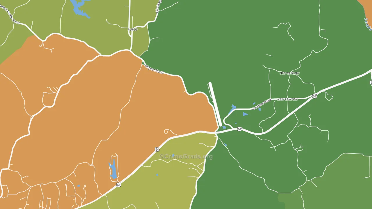 Old Lawton, TN Map of Theft Rates