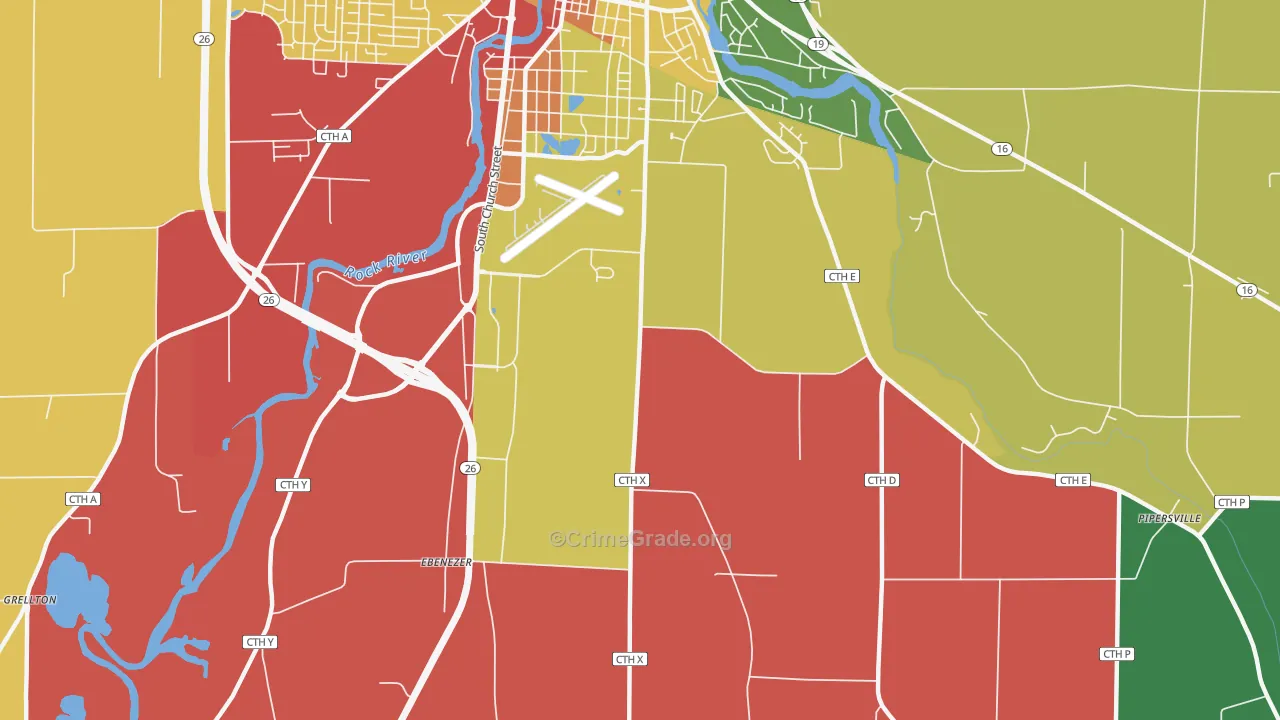 Old Lebanon, WI Map of Theft Rates
