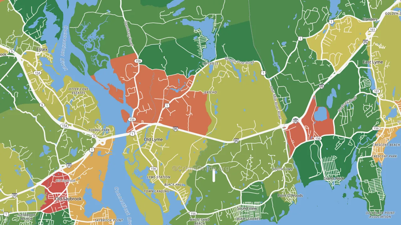 Old Lyme, CT Map of Theft Rates