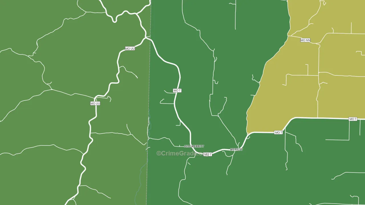 Old Merritt, MO Map of Theft Rates