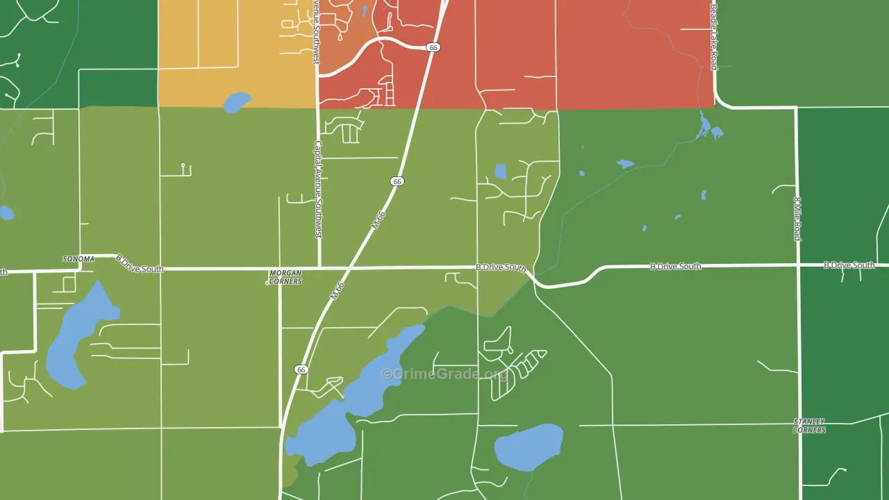 Old Mill Gardens, MI Map of Theft Rates