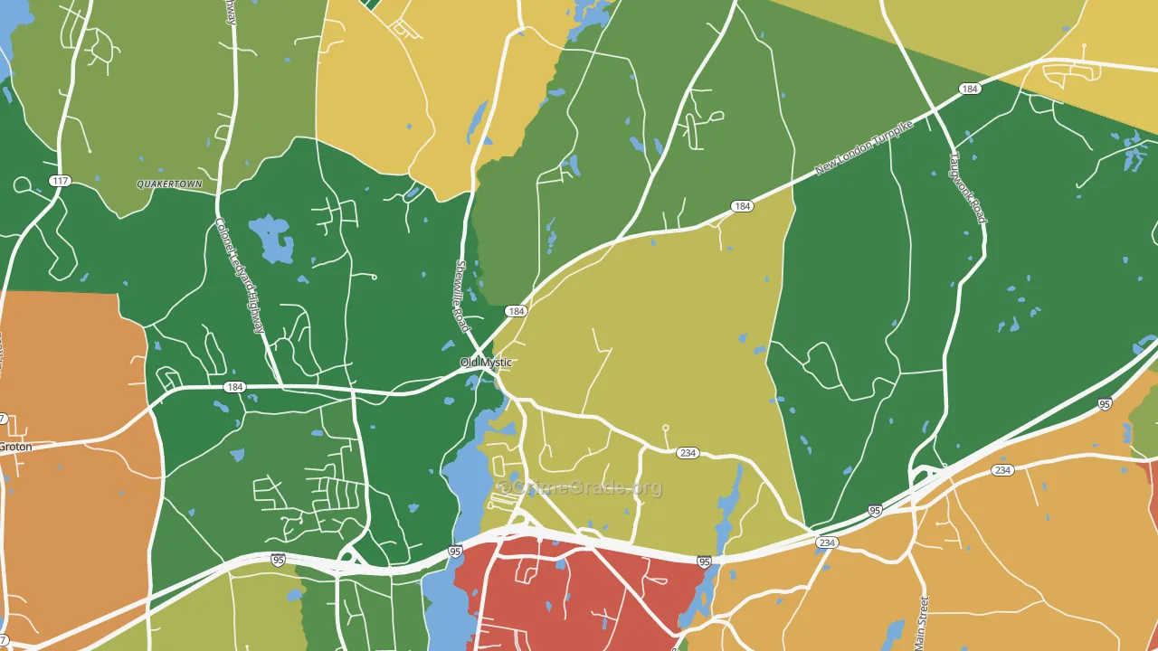Old Mystic, CT Map of Theft Rates