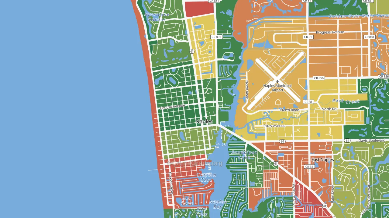 Old Naples, Naples, FL Map of Theft Rates