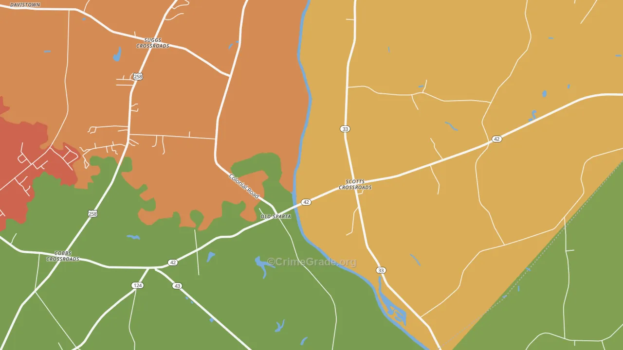 Old Sparta, NC Map of Theft Rates