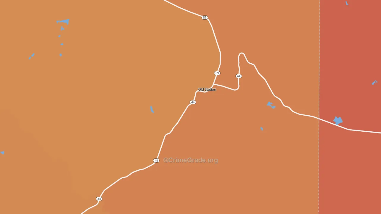 Old Station, CA Map of Theft Rates