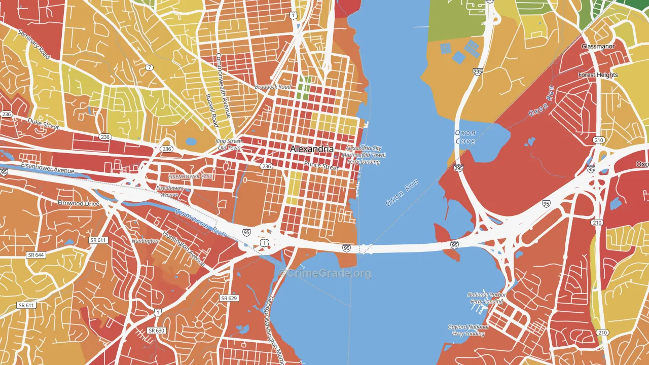 Old Town, Alexandria, VA Map of Theft Rates