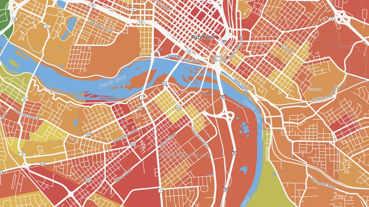 Old Town Manchester, Richmond, VA Map of Theft Rates