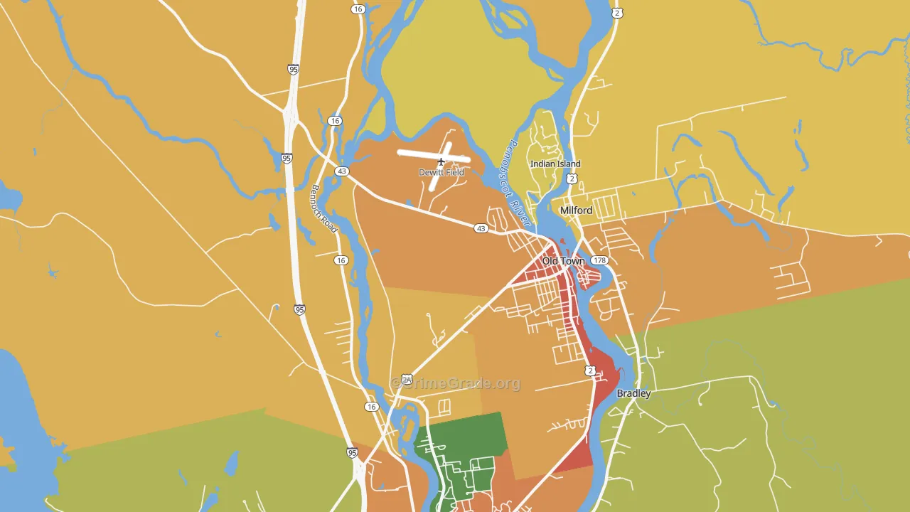 Old Town, ME Map of Theft Rates