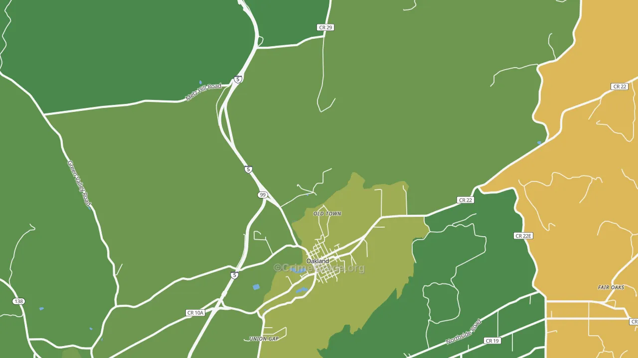 Old Town, OR Map of Theft Rates