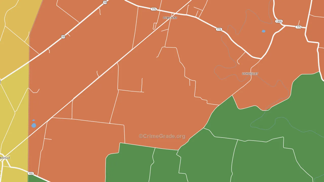 Old Volney, KY Map of Theft Rates