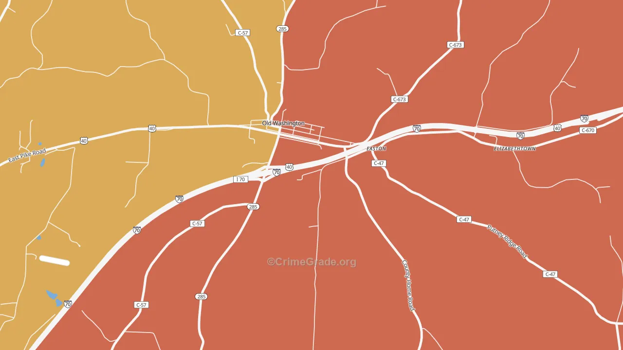 Old Washington, OH Map of Theft Rates