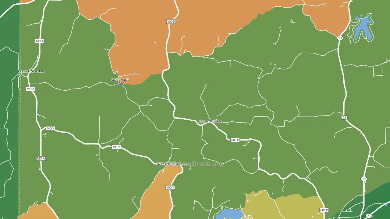 Old Woollam, MO Map of Theft Rates