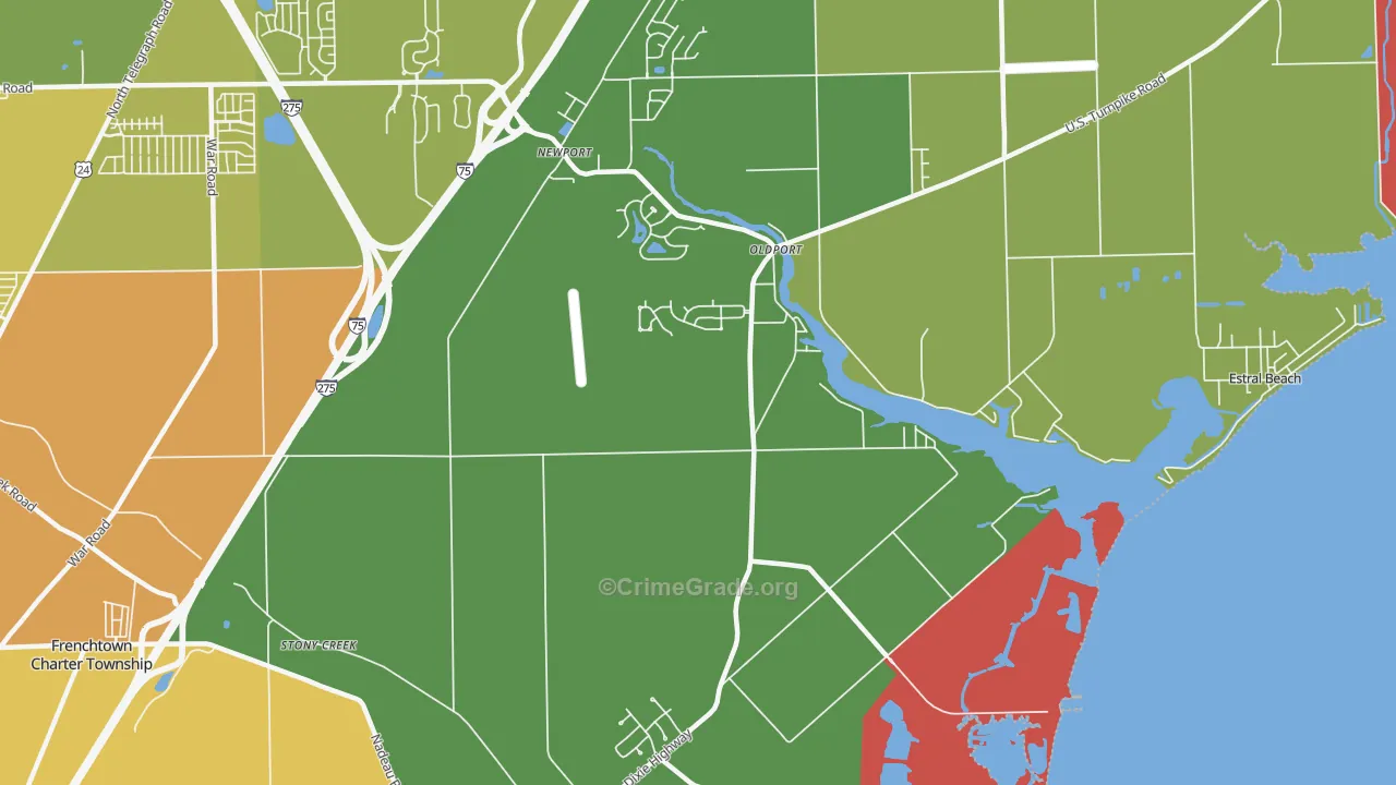 Oldport, MI Map of Theft Rates