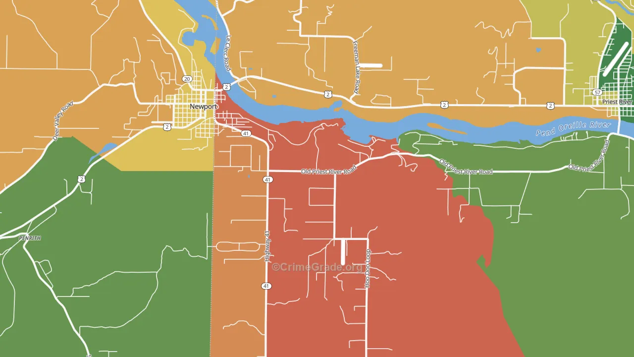 Oldtown, ID Map of Theft Rates