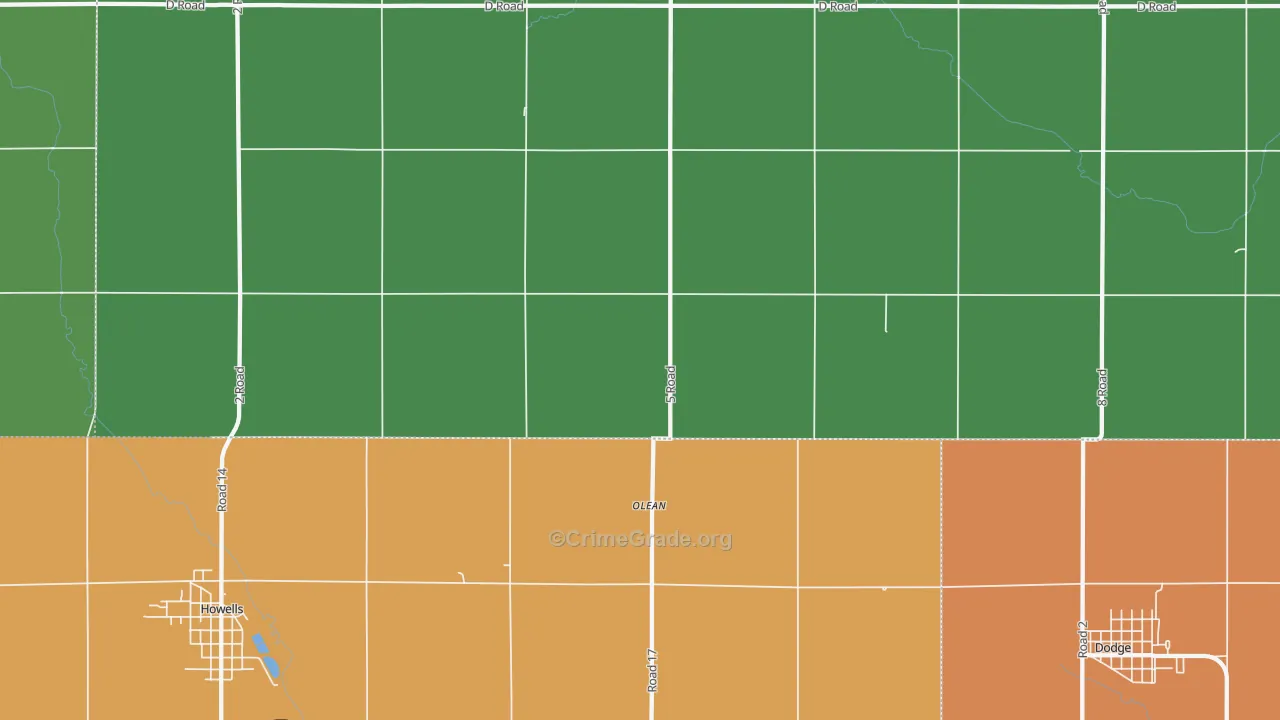 Olean, NE Map of Theft Rates